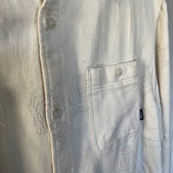 Vans Off The Wall Mens Antique White Walker L/S Flannel Shirt Size L - Picture 2 of 11
